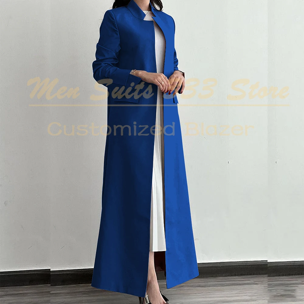 Formal Women's Blazer Fashion Long Sleeve Single Breasted Stand Lapel Jacket Luxury Abayas Female Clothing Customzied Outfits