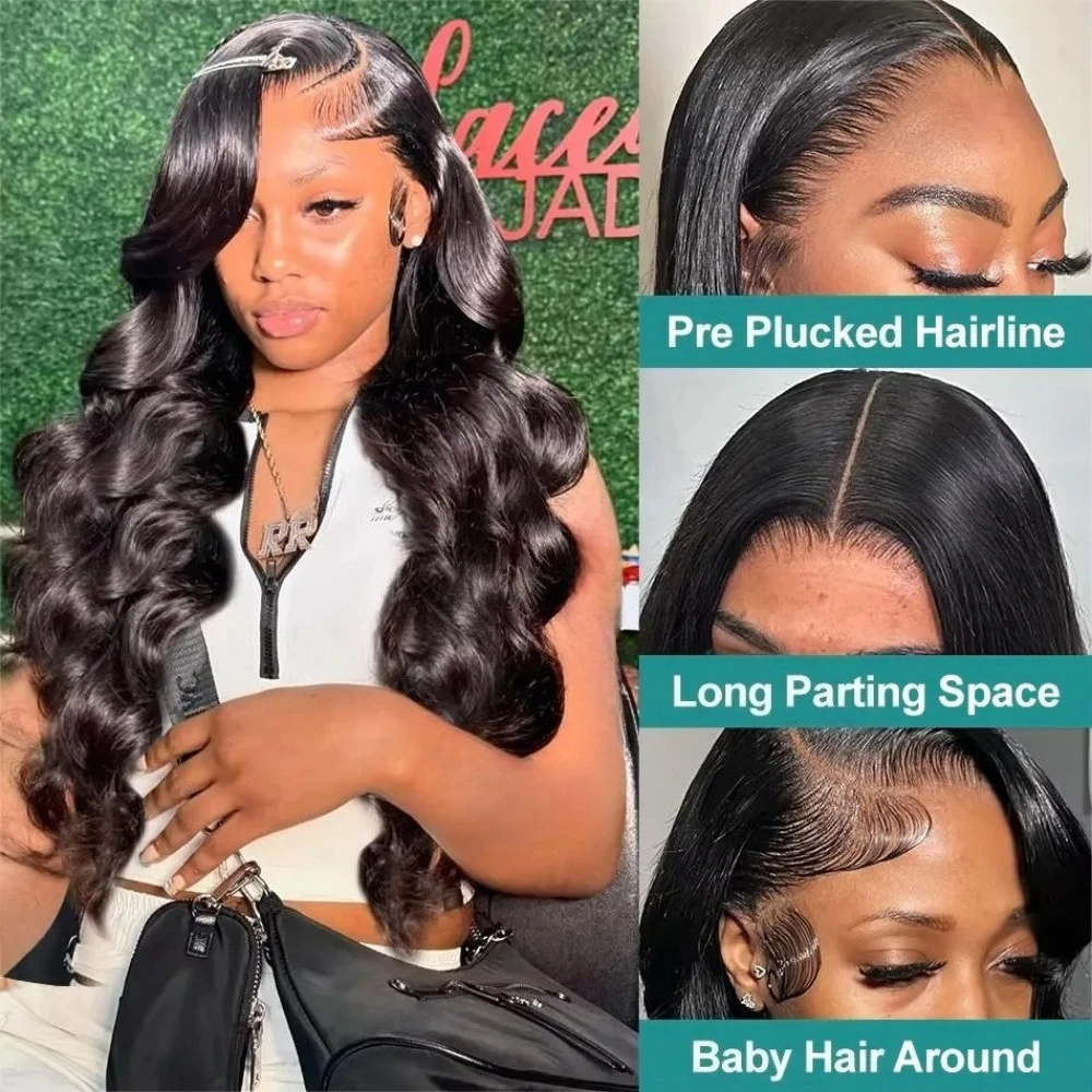 220% Density 40In Body Wave 13x6 HD Lace Frontal Wigs Pre Plucked 5x5 Lace Wigs For Women 13x4 Lace Front Wig 360 Human Hair Wig image 2