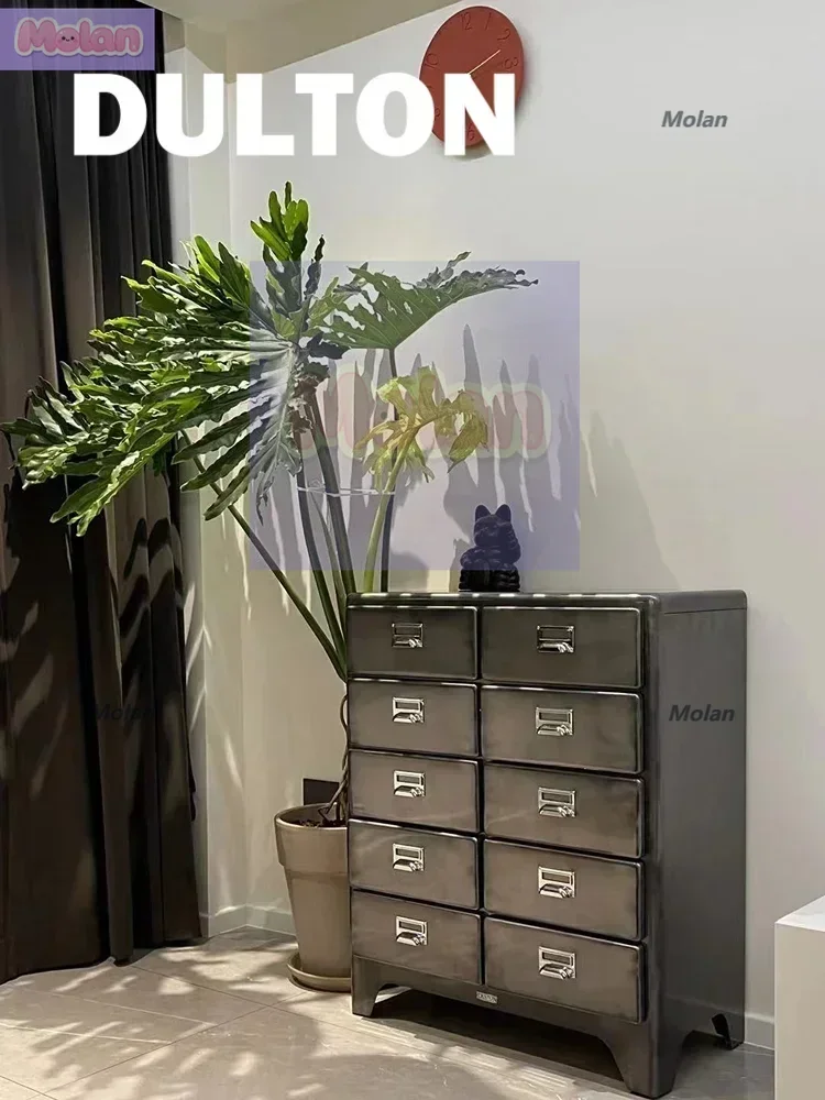 

Two rows of ten drawers, clothing storage cabinet, bedroom bucket cabinet, iron industrial wind 100-164