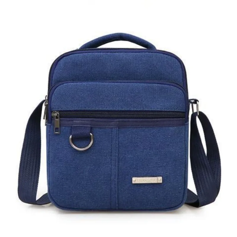 Canvas Shoulder Bags Men Korean Style Fashion Business Large Capacity Crossbody Bag Traveling All-match Multi-function Chic Ins