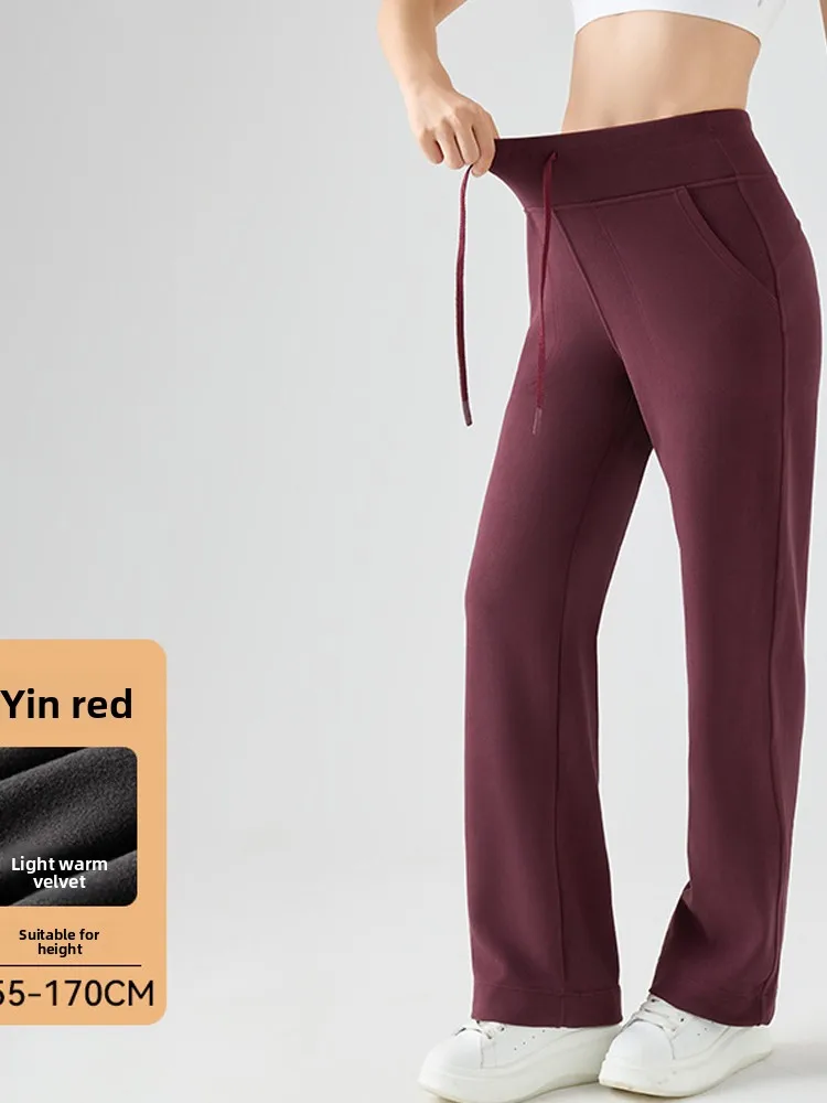 2025 Nuovi pantaloni da donna in pelle arca a vita alta elastici alti foderati in fce yoga gamba dritta fitn controllo della pancia sollevamento del sedere...