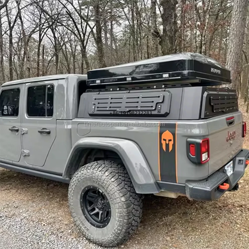 

2020 Jeep Gladiator Double Cab Pickup Truck Bed Camper Shell Hatchback Hardtop Tonneau Cover Topper Canopy Waterproof Locking
