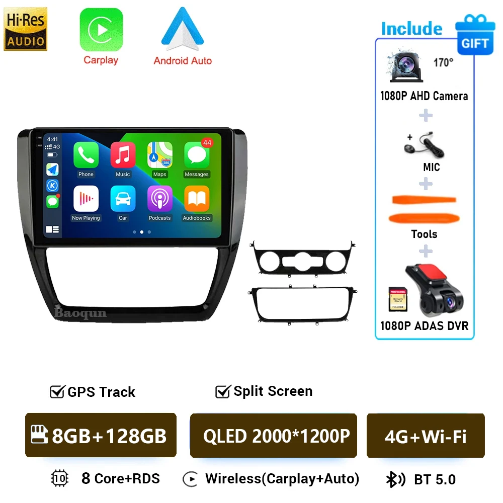 Voor Volkswagen Jetta 6 2011-2018 Android 16 Carplay Auto 4G + WIFI GPS Autoradio Navigatie multimedia Video Player Stereo BT - afbeelding 1