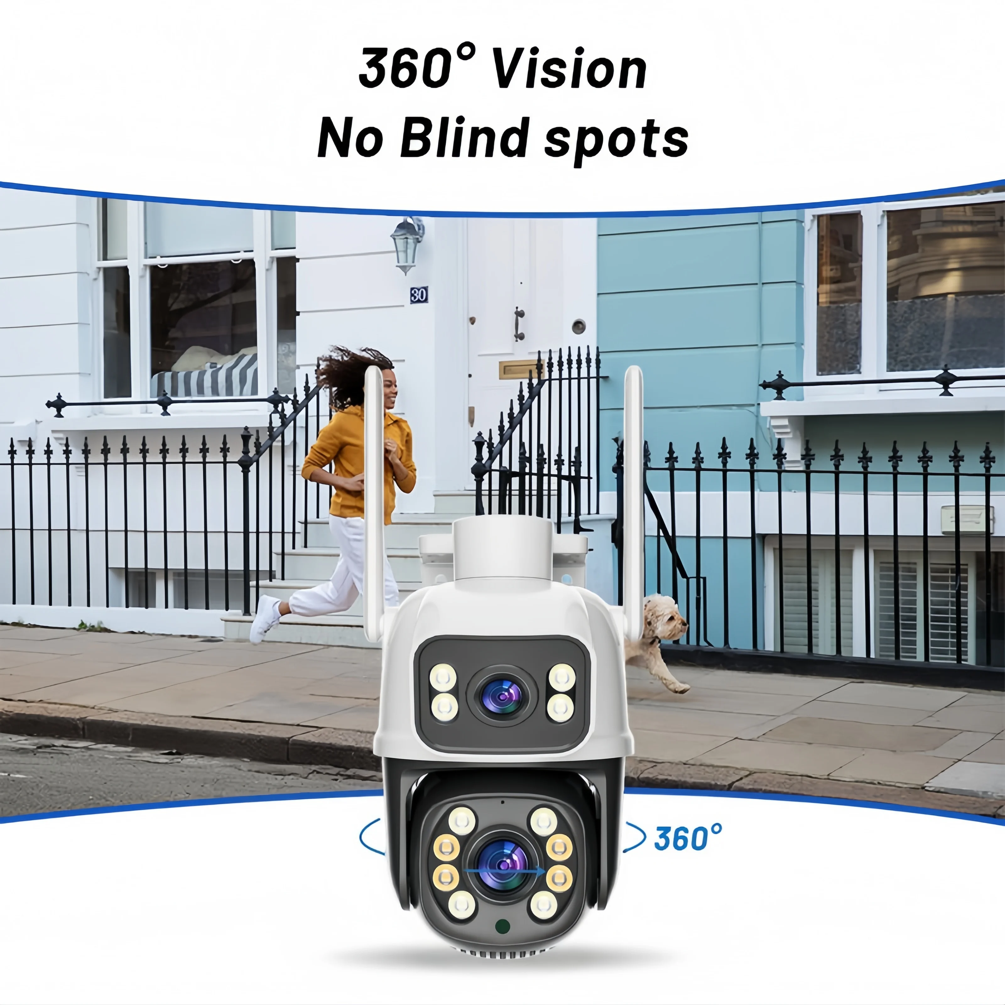 4K 6MP Dual Lens Screen Outdoor External Wifi Ip Camera Waterproof CCTV Wireless Video Surveillance PTZ Monitoring Camera Icsee