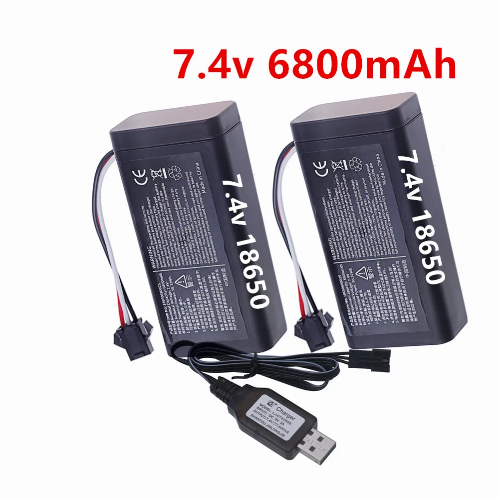 SM3p 7.4V 6800mah Battery 18650 2S For MN82 MN82S MN82Pro MN99S MN168 MN128 MN78 LC79 RC Stunt Car