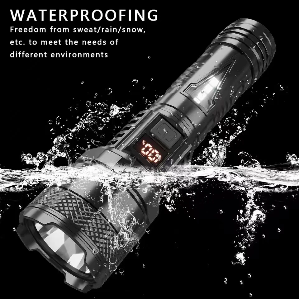 Very Strong Flashlight Long Range Very Powerful Portable Rechargeable Led Lamp Lanterna Flashlights High Power Ultra Torch Light