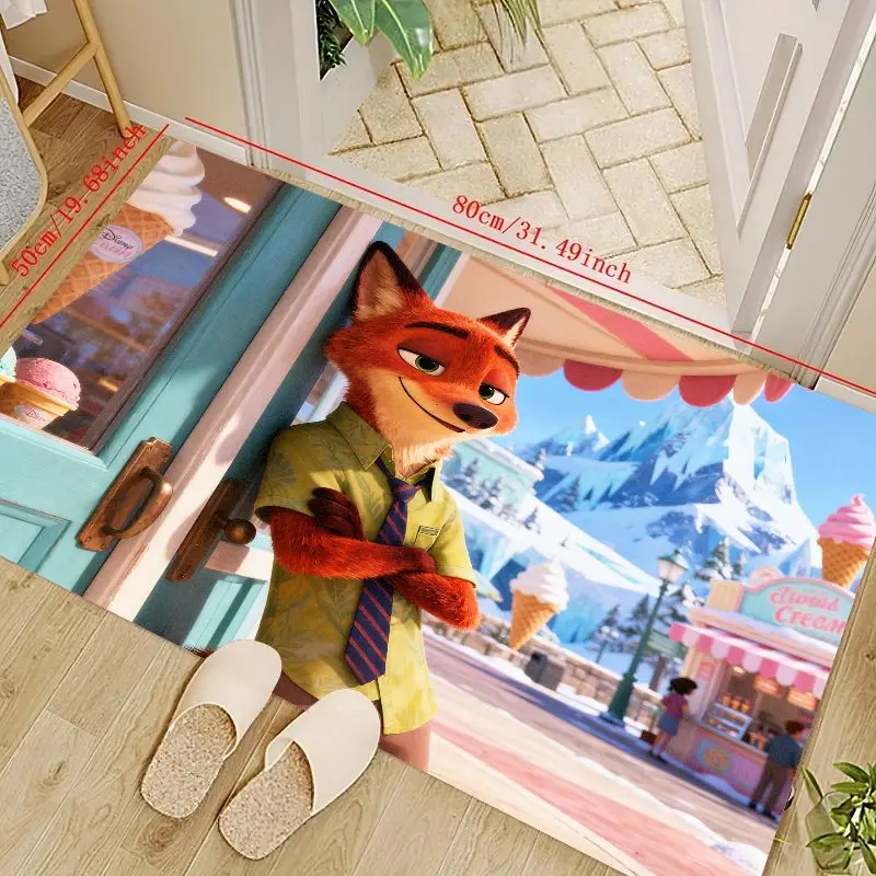 

1 шт. Disney Zootopia Nick Wilde Коврик для пола с мультяшной лисой, мягкий нескользящий коврик для гостиной, спальни, детской комнаты, декора игровой комнаты, A