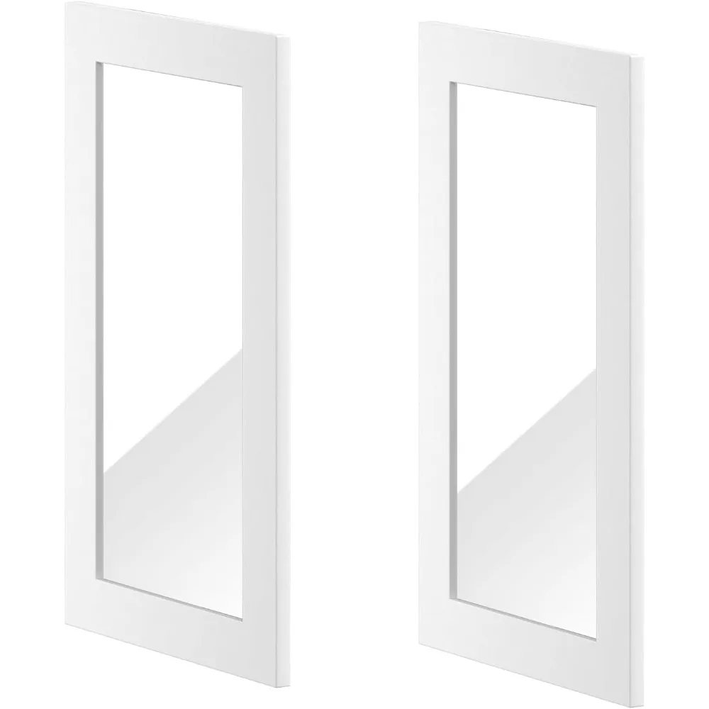 باب زجاجي لخزانة الحائط فقط، باب زجاجي لخزانة الحائط، خشب متين، لون شاكر أبيض، طلاء، 11 11/16 عريض × 28 1/2 ارتفاع ×