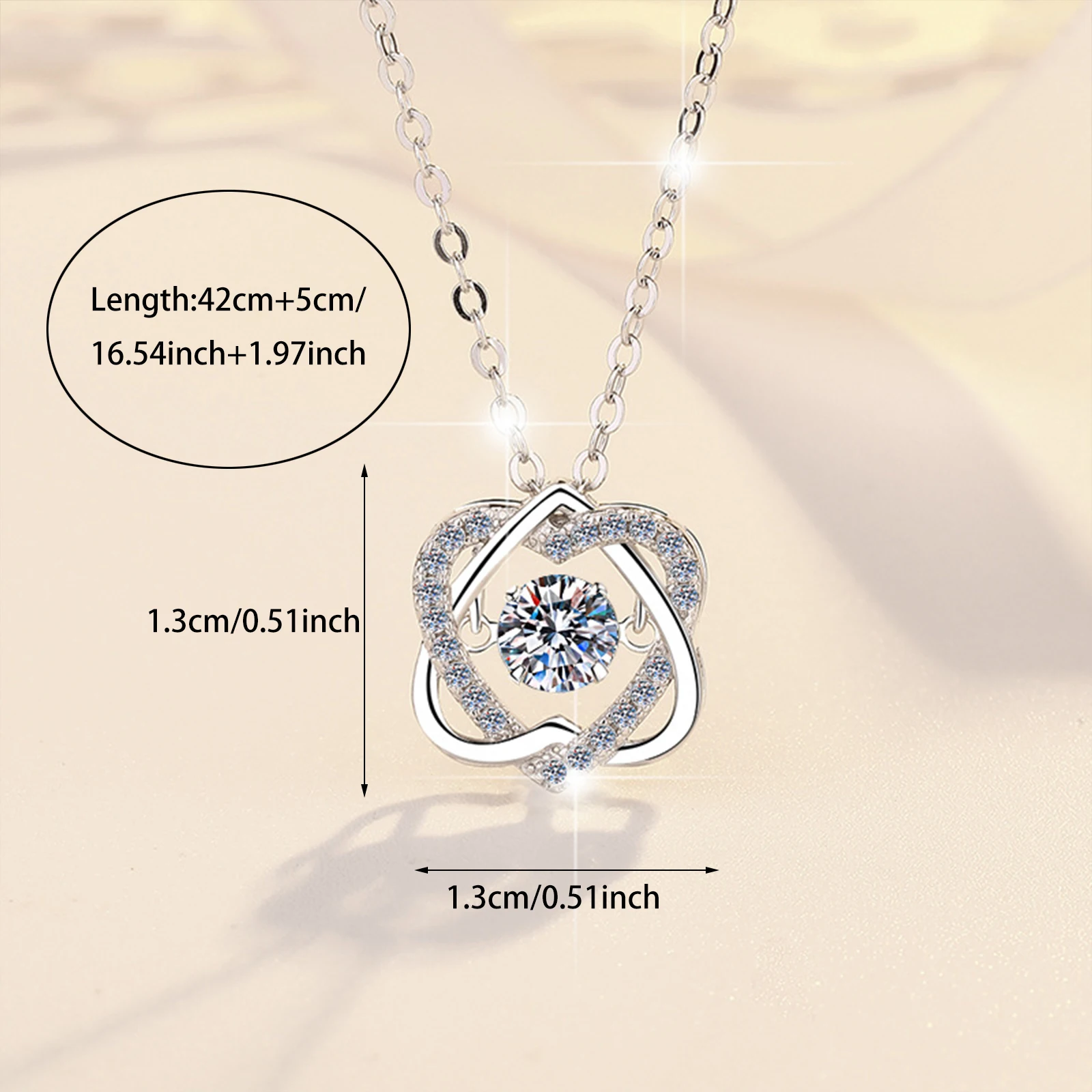 قلادة بوهو الأنيقة على شكل قلب مزدوج إنفينيتي، للارتداء اليومي وإعطاء الهدايا، مثالية لجميع المواسم، مع صندوق هدايا وبطاقة