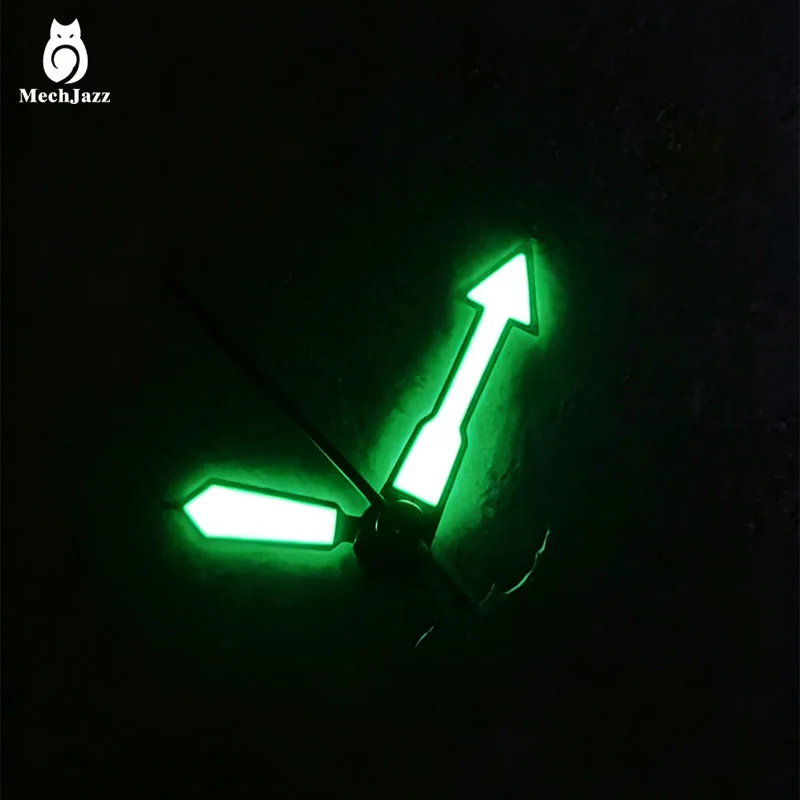 MechJazz Green Luminous Watch Hands Hour,Minute & Second Hands Fit NH35 NH36 NH Series Watch Hands Set Movements Watch Mod Parts