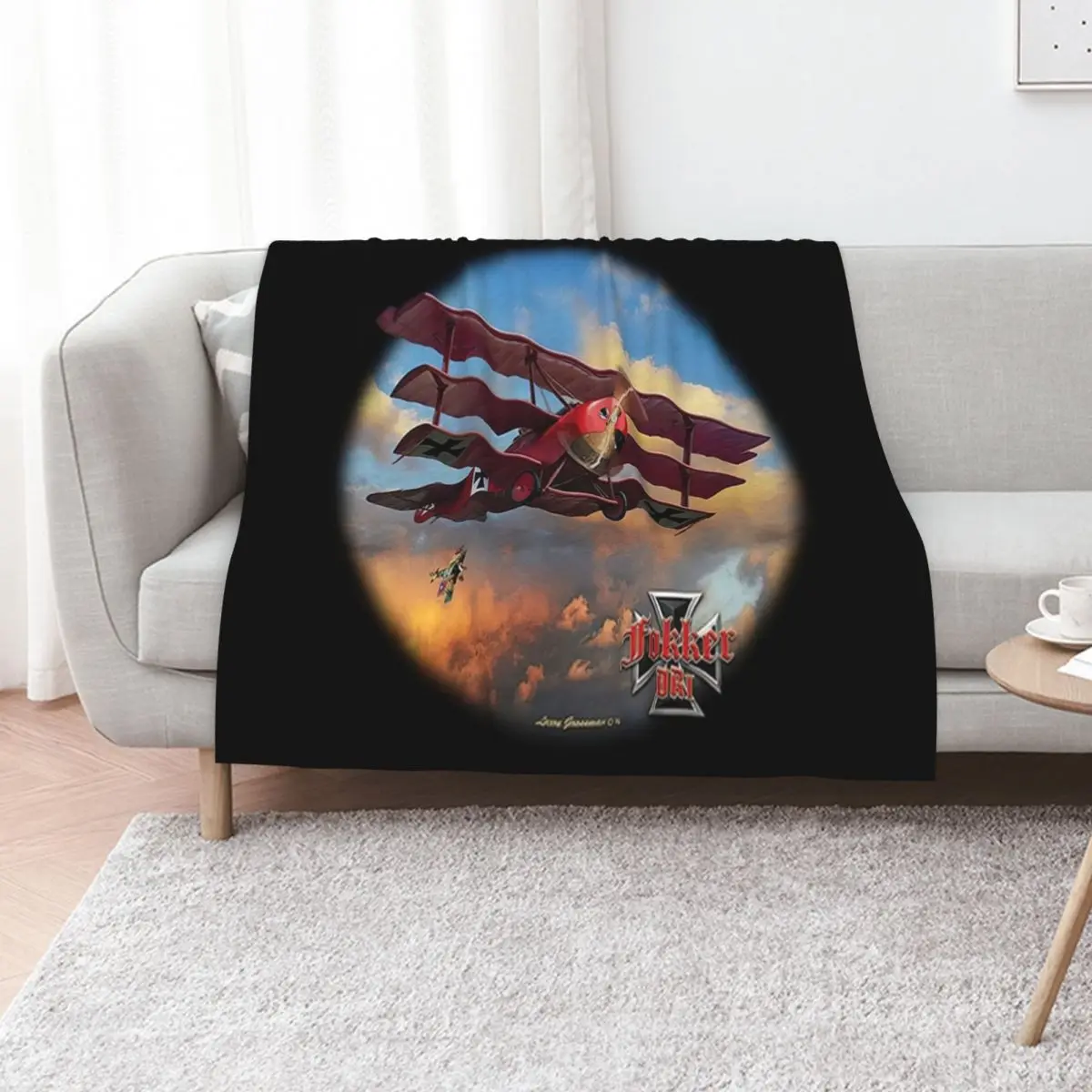 

RED BARON TRIPLANE Throw Blanket decorative Decorative Throw Shaggy Tourist Blankets