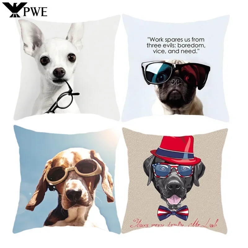 

Настраиваемое украшение интерьера комнаты для девочек, квадратная подушка, эстетика комнаты, наволочка с милой собакой, наволочка с мультяшными животными