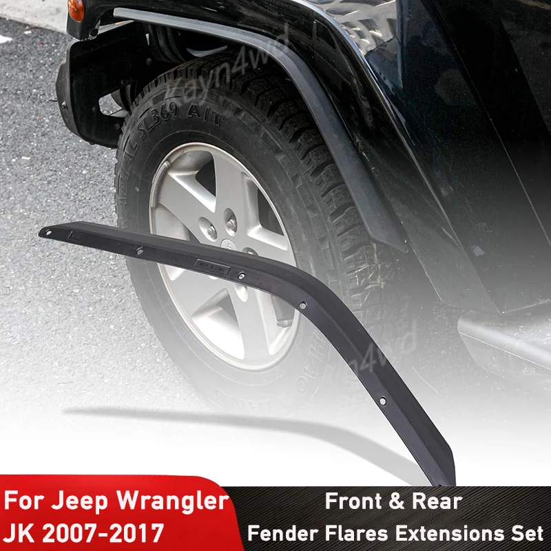 

Off Road 4x4 Exterior Accessories 4PCS Black ABS Fender Flare Extension Set For Jeep Wrangler JK JKU 2007-2017