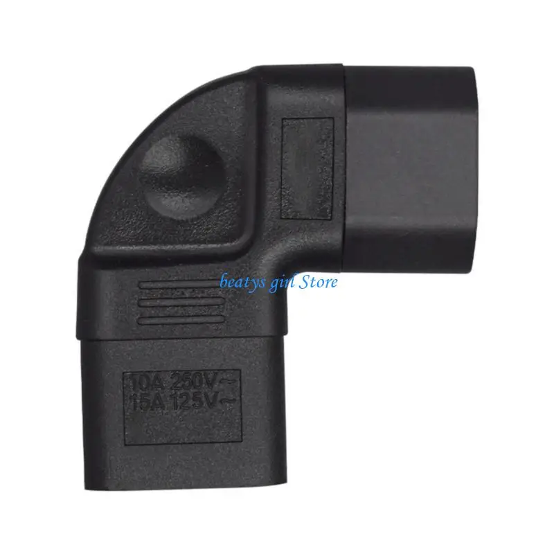 C7AB High Current Power Connectors C14 to C19 Adapters Left Angled Design Metal Texture Suitable for Server Rack and PDU