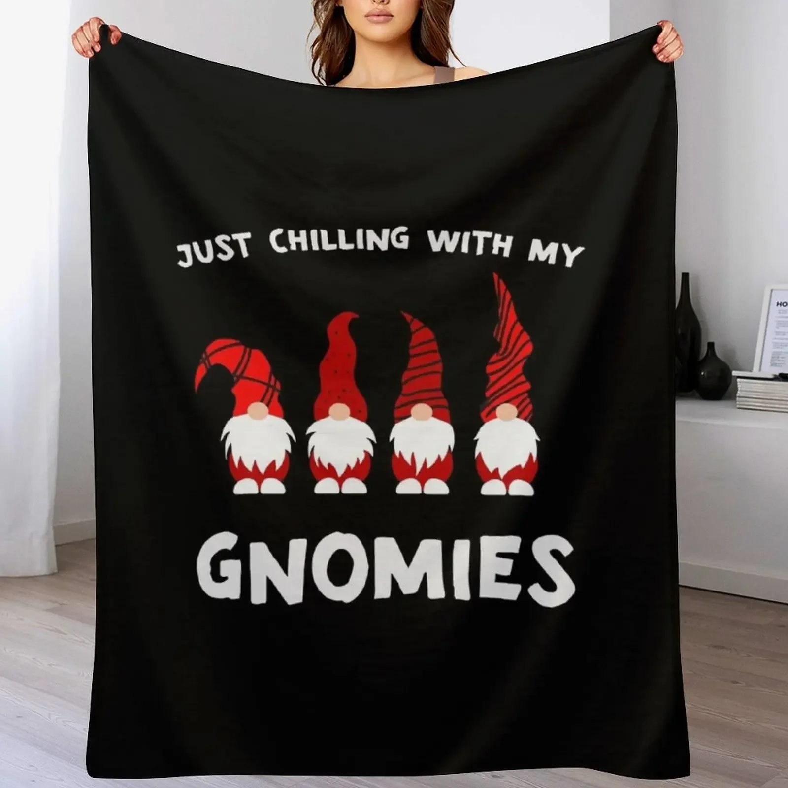 

Just Chilling With My Gnomies Throw Blanket Multi Use Warm Blanket for Living Room Bedroom