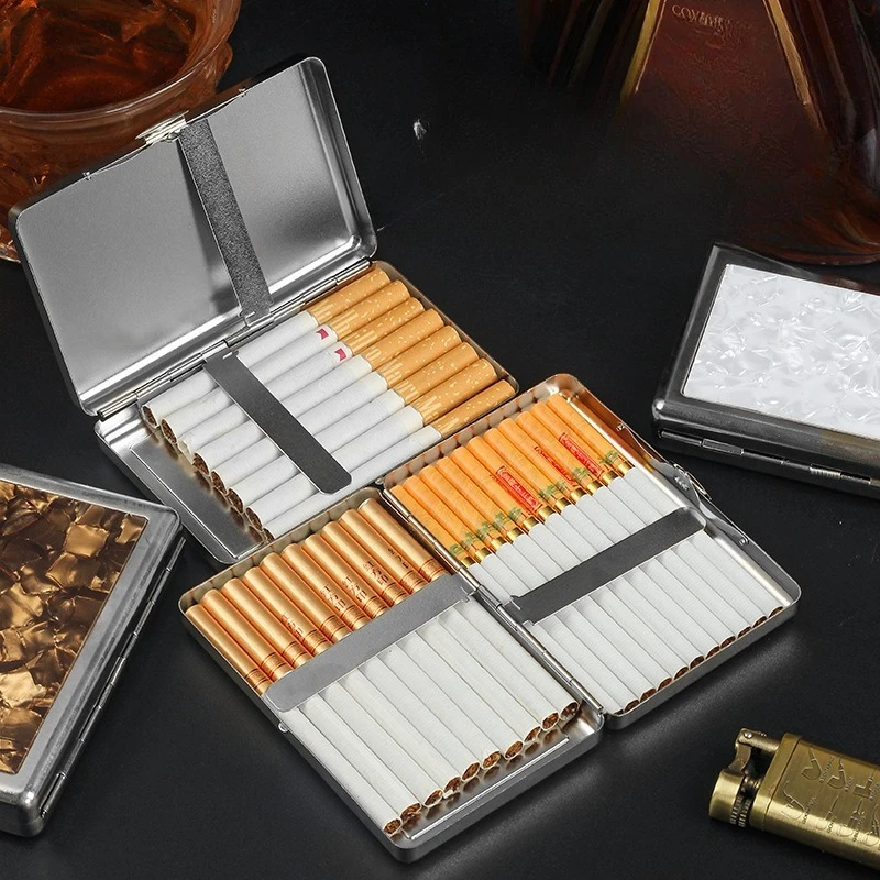 Metal Frosted Cigarette Case Universal Cigarettes Portable Moisture-Proof Compression-Resistant Creative Storage Box view 4