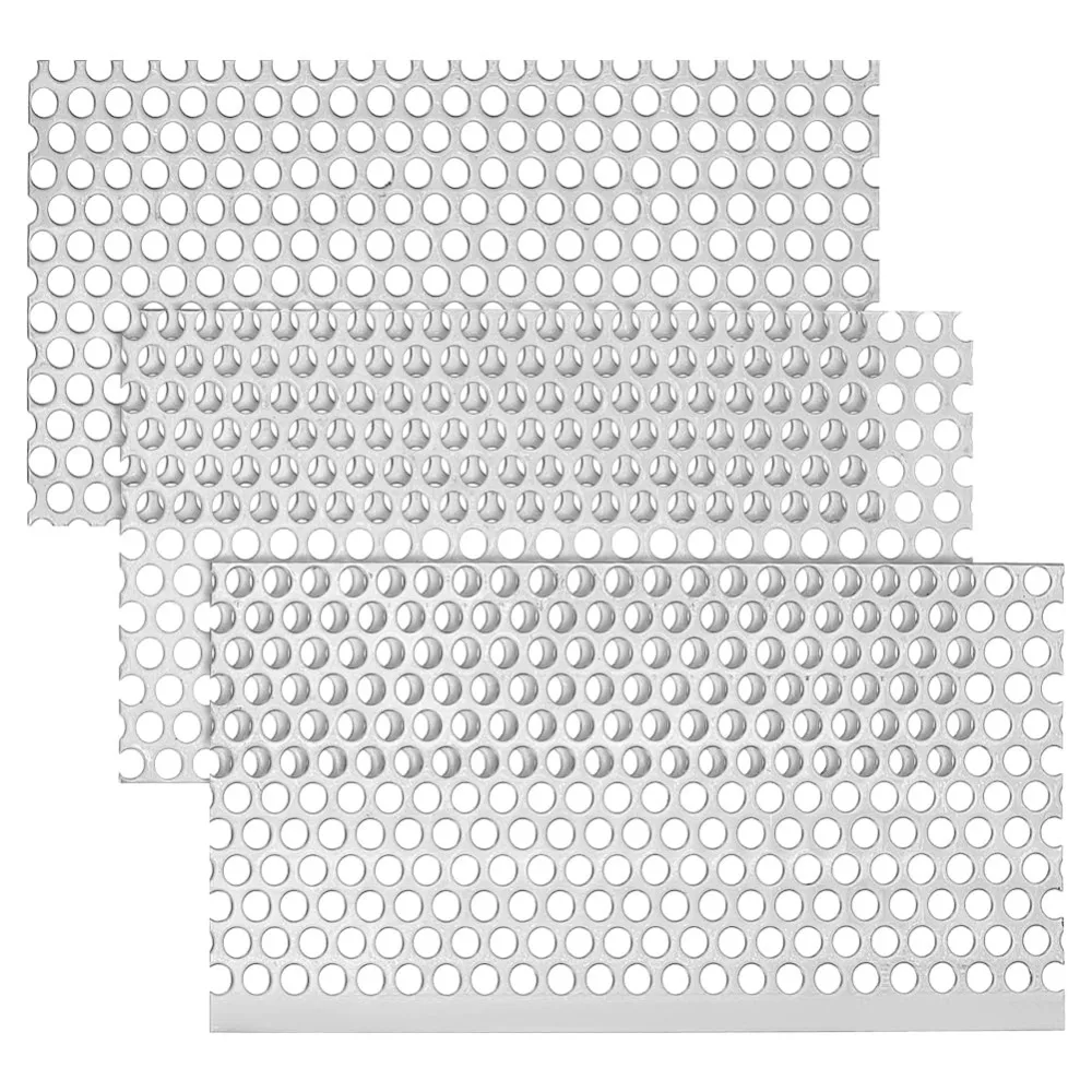 

3 Pcs Perforated Metal Sheets 6mm Hole Mesh Stagger Expanded Sheet Mesh Plate 1.5mm Thickness 304 Stainless Steel Screen