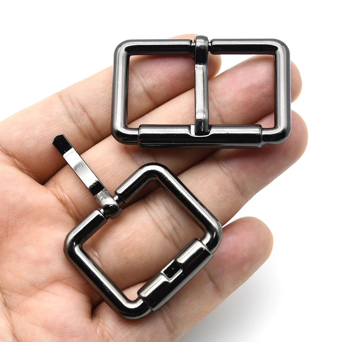 Metal Adjustable Pin Buckle Heel Bar Half Buckle Rectangle Ring Backpack Bag Strap Belt Dog Leash Collar Parts Accessories