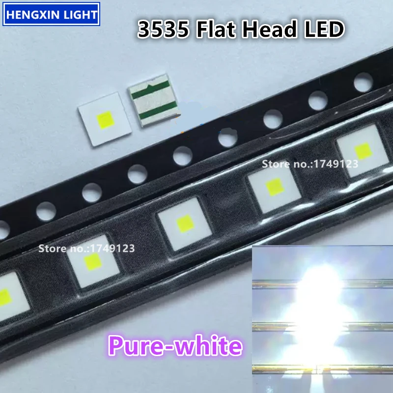 Super Bright 3535 Flat Head Ceramics LED, Pure-white, 1-3W SMD Car Lighting Lamp Beads
