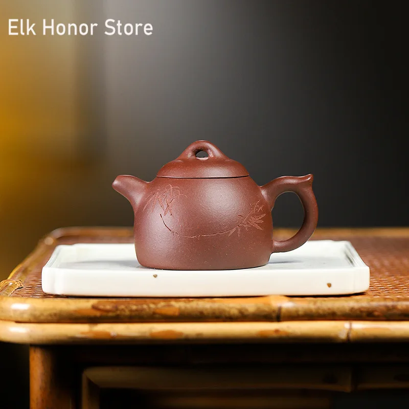 100ml Yixing Raw Ore Purple Clay Teapots Chinese Famous Handmade Small Capacitytea Pot Kettle High-end Zisha Tea Set Teaware