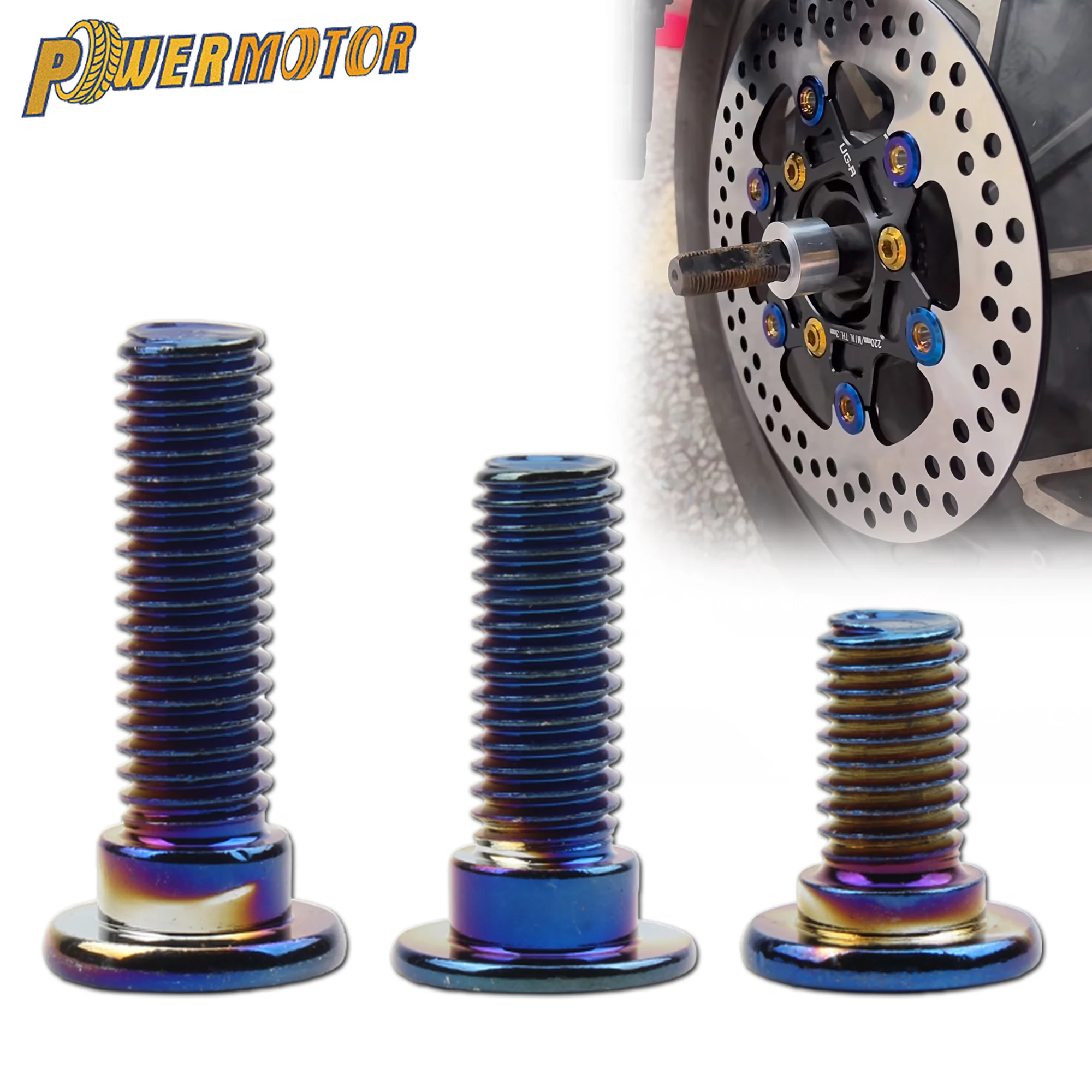 

Motorcycle M8 Hex Socket Head Bolt 16mm 25mm 30mm Burnt Titanium Blue Brake Disc Screws Universal Motorbike Replacement Parts