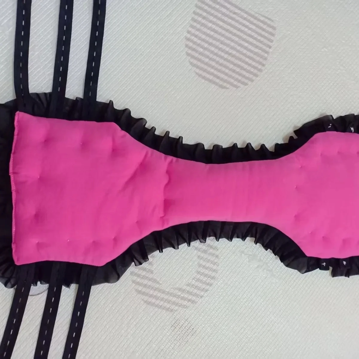 수제 남녀 공용 두꺼운 방수 면 혼방 사이즈 퍼피 빅 실키 터치 레이스 헴 플로럴 티브리프 엘라스틱 웨이스트