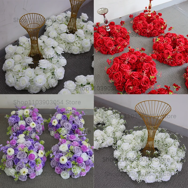 جديد 70/50/40/30/20 سنتيمتر الزفاف الجدول محور زهرة إكليل ، الشمعدان ديكور ، الورد ، الورقة الخضراء ، تشكيلة الأزهار ، عيد الميلاد #6