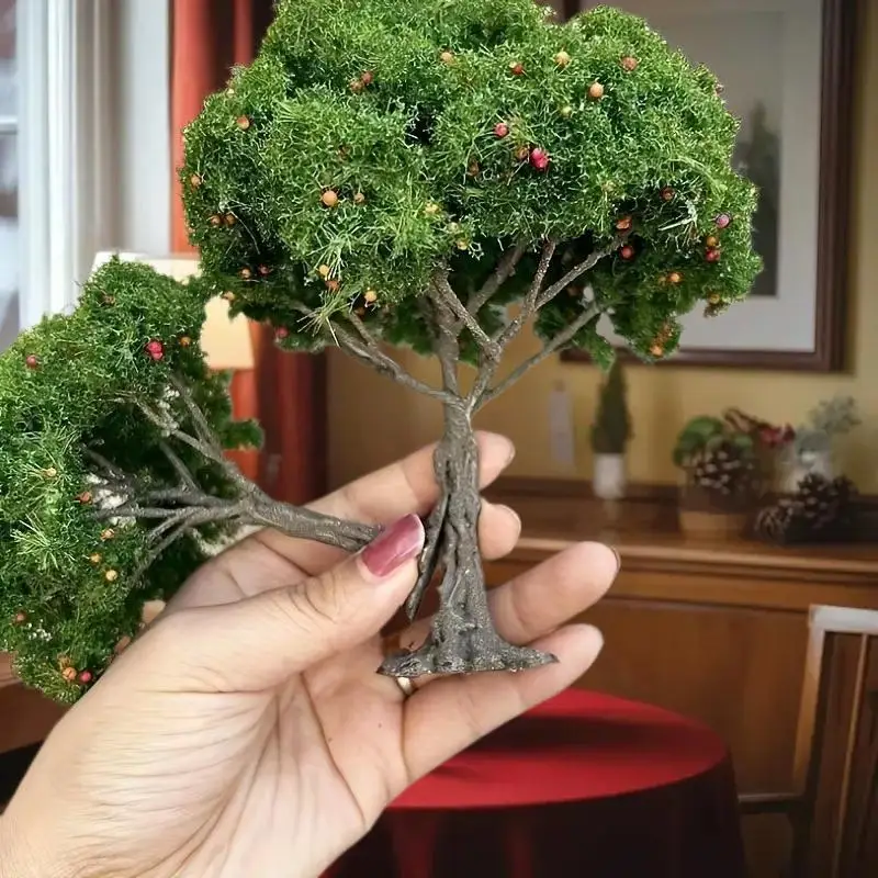 أشجار فواكه مصغرة مفصلة DIY لتخطيط النماذج، وديكور طاولة الرمل