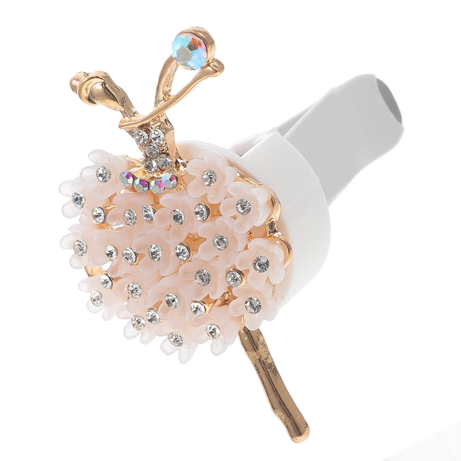 

Resin Flower Rhinestone Ballerina Car Perfume Clip Air Freshener Vent Dashboard Decor Interior Accessories For Women Cute