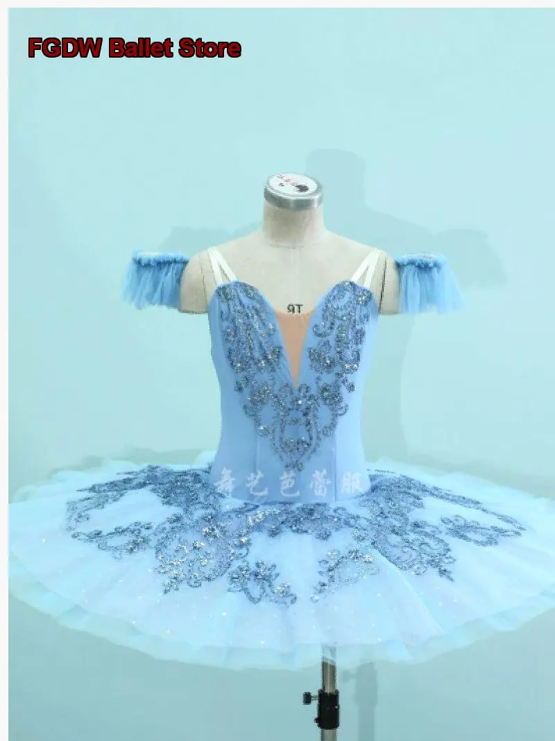 Children's Tutu Skirt Professional 7-Layer Mesh Variation Tutu Sky Blue/Bluebird Kids