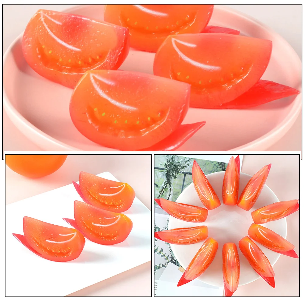 4 Pcs Simulated Tomato Showcase Display Props Artificial Red Pvc Fake Vegetable Decoration