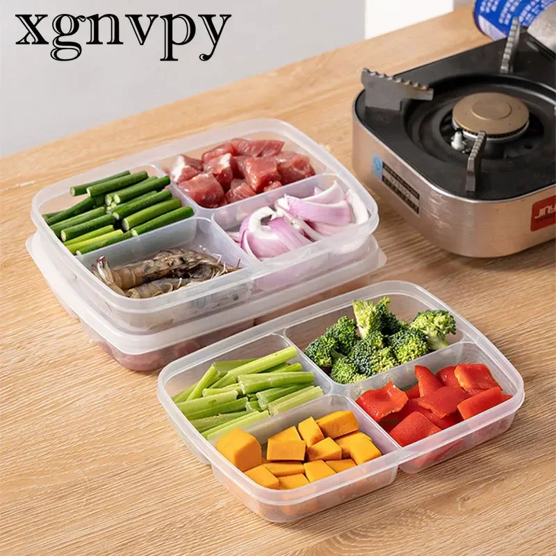 xgnvpy  Refrigerator storage Freezer four compartmentalPreparationKitchen crisper Outdoor camping bento box