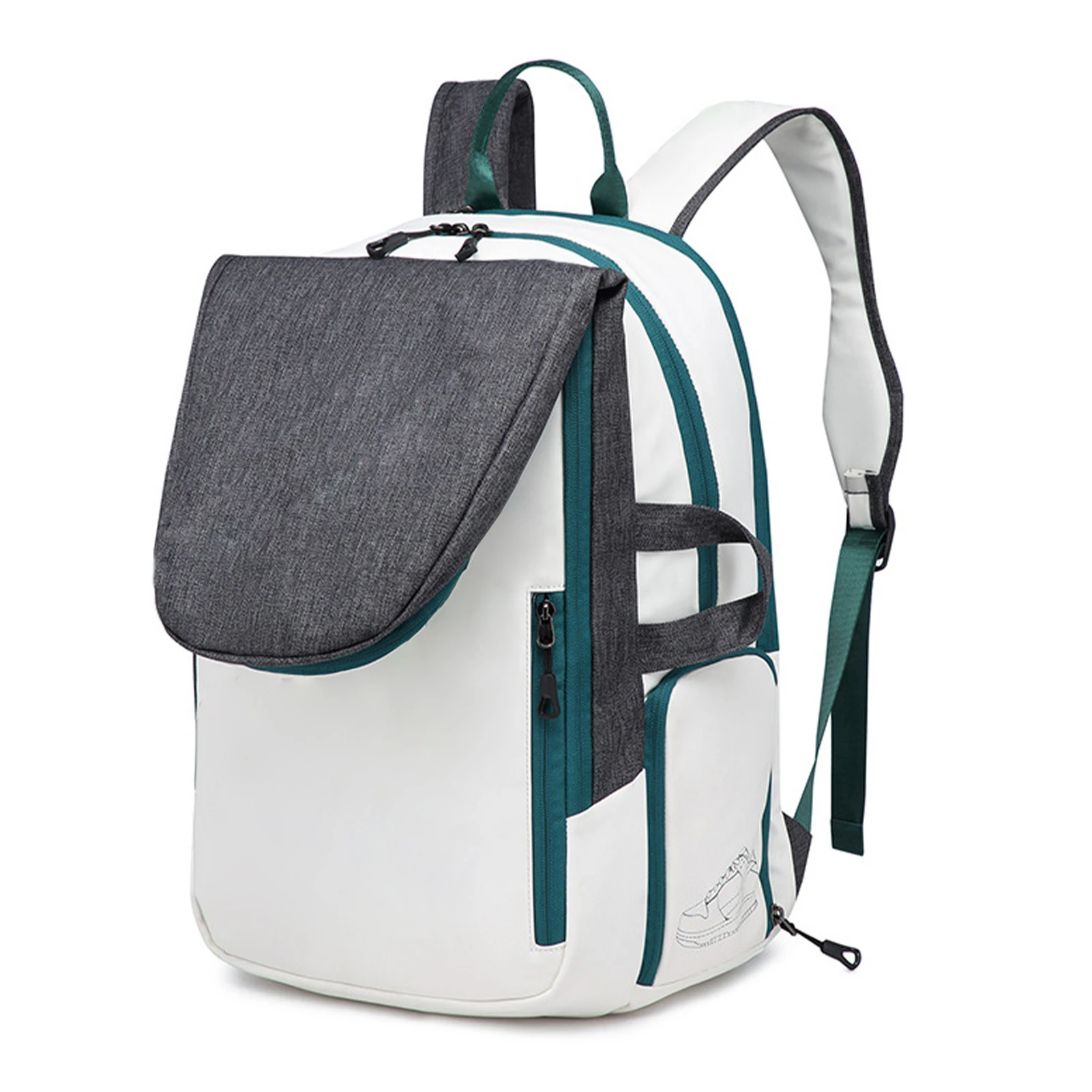 

Badminton Backpack 3 Racket Tennis Backpack with Shoe Compartment Foldable Racket Holder Multi Lightweight Splashing