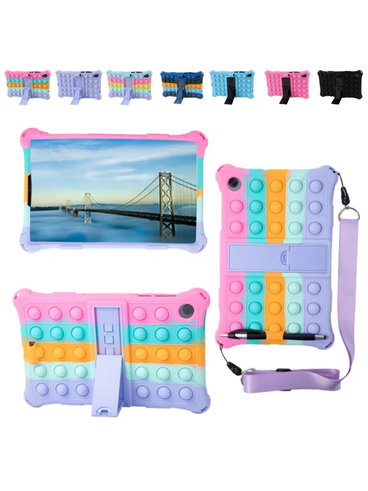 Etui do Lenovo Tab M10 HD 2. generacji TB-X306F 10,1-calowe silikonowe etui Bubble Cover do M10 FHD PLUS TB-X606F z paskiem na ramię i długopisem — zdjęcie produktu 7