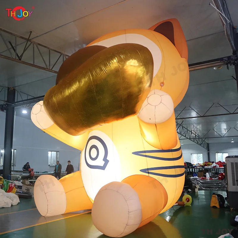 Gigantische Opblaasbare Lucky Cat Cartoon Met Led Licht Voor Reclame Groot Fortuin Kat Dier Model Opblaasbaar Voor Evenement Decoratie