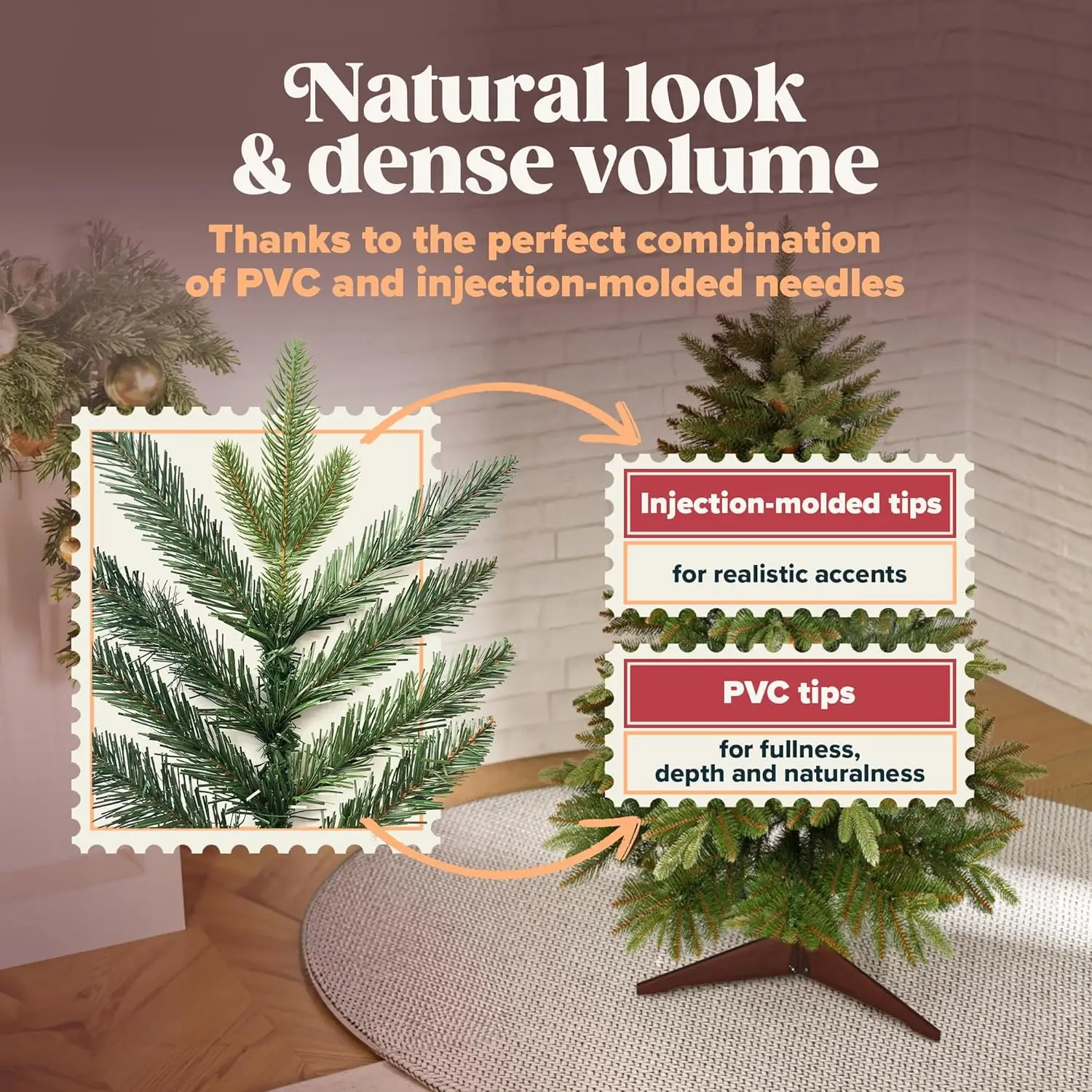 Tree 3ft - Premium Realistic Artificial Christmas Tree Looks Real Wooden Stand and Storage Bag - Xmas Tree