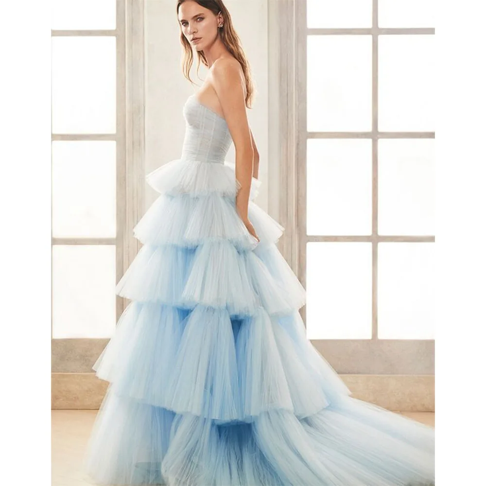 Elegant Women Simple Wedding Party Dresses Strapless A Line Sleeveless High Quality Floor Length Pretty Evening Marriage Gowns