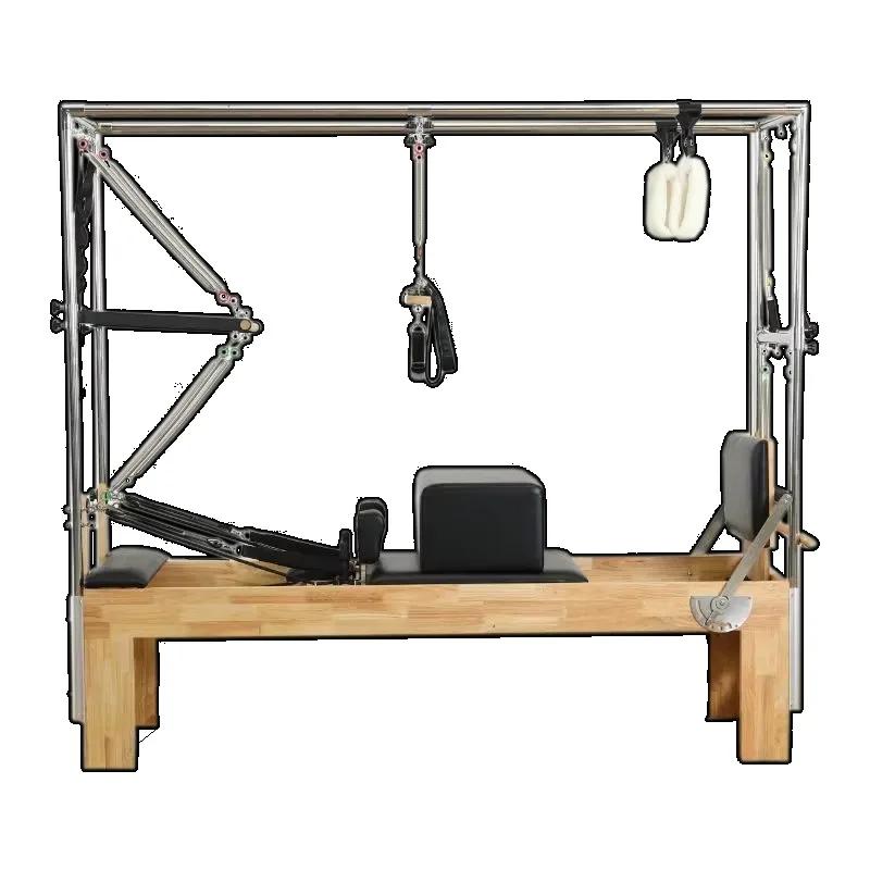 

Yoga Powered Oak Pilates, Multi-Functional Shaper with PU & Wood Design for Home Body Toning