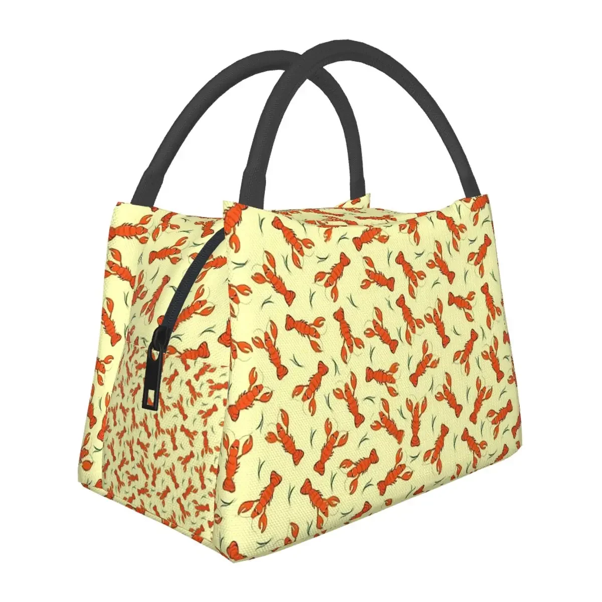 Cartoon Lobsters Lunch Bag Funny Animal Office Lunch Box For Child Aesthetic Print Thermal Lunch Bags Oxford Cooler Bag