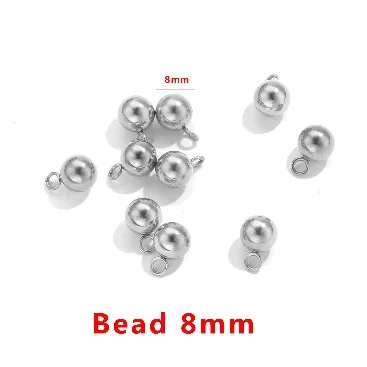 20pcs Stainless Steel Solid Ball Beads for DIY Jewelry Making