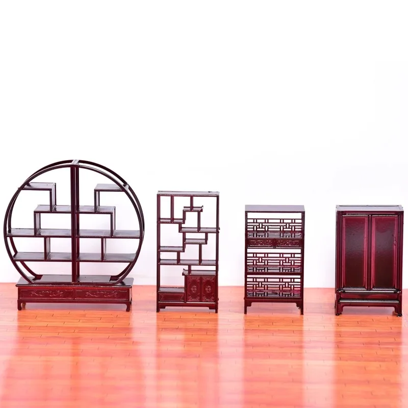 1:25 handgemaakte zandtafel model Chinese stijl interieur scène met palissander kasten kasten huistype display
