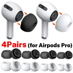 4/2/1Pairs Soft Silicone Replacement Ear Tips for Apple Airpods Pro 1st 2nd Earbuds Ear Plugs with Noise Reduction Hole XS S M L