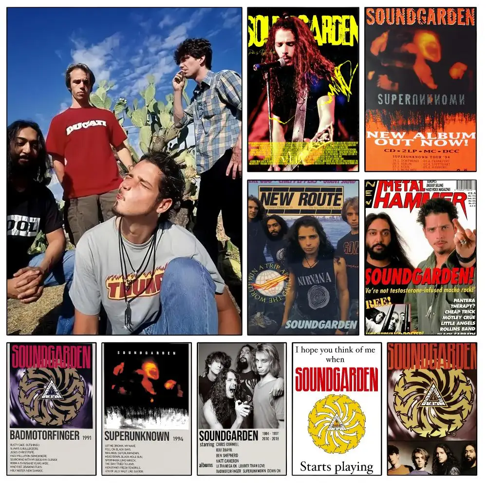 Band S-Soundgarden Poster Stylish Aesthetic Wall Decor for Bedroom Living Room Cafe Bar Gift