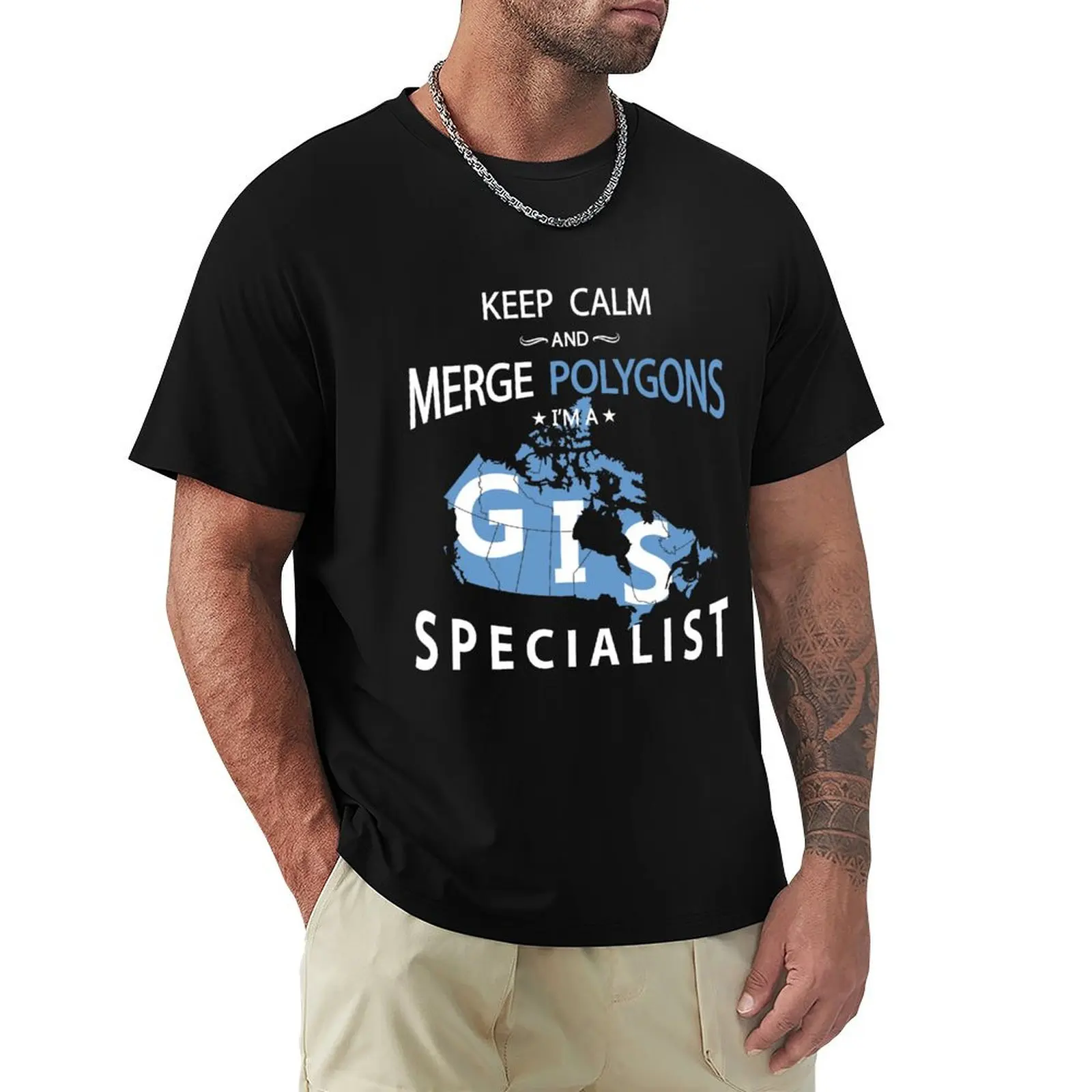 GIS Specialist/ Geographic Information Systeme Canada T-Shirt Basic Plain Short Sleeve Crew Neck Tee