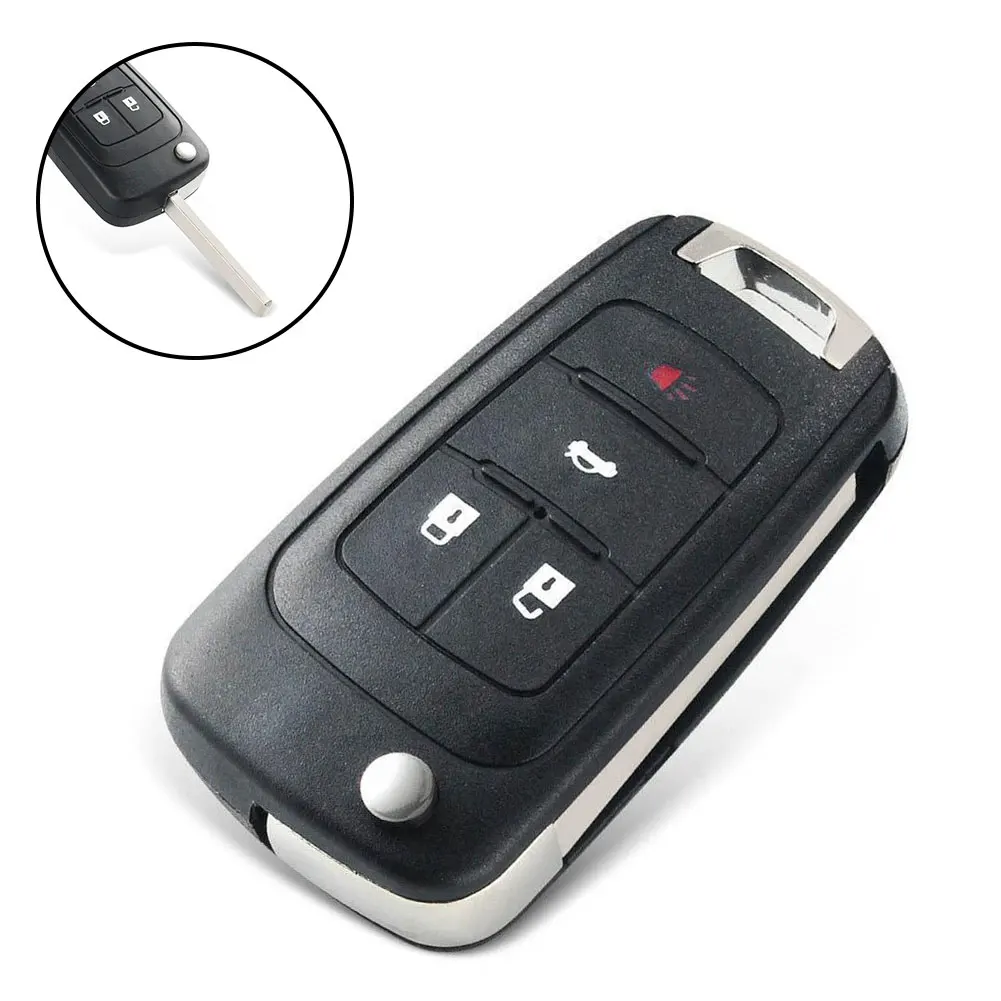 High Quality Car Interior Accessories Car Key Shell Free Cutting Remote 4 Button Black Replacement Folding Key