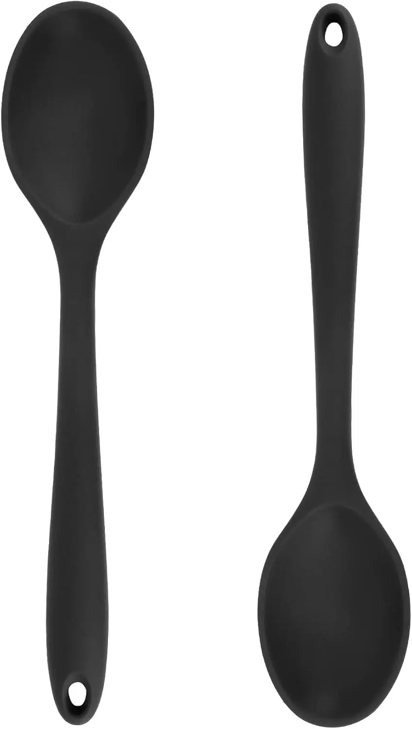 

2-Pack Large Heat-Resistant Silicone Cooking Spoons, Dishwasher Safe for Stirring and Mixing