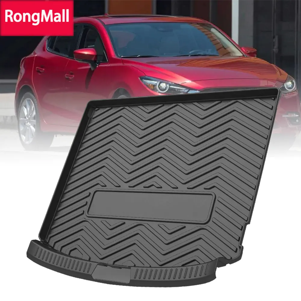 

Для Mazda 3 хэтчбек 2014-2016 2017-2019 ТПЭ коробка для хранения коврик задний багажник водонепроницаемый защитный вкладыш багажник поднос напольный коврик