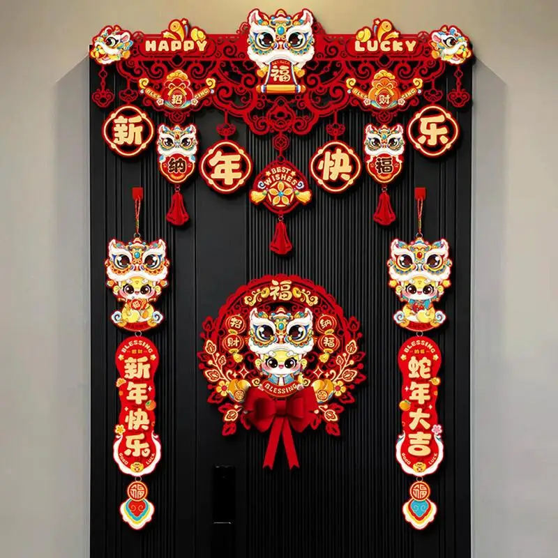 

Chinese Spring Couplets Snake Year Door Decoration Set Chinese New Year Decoration Ornaments Fu Character Chinese Couplets