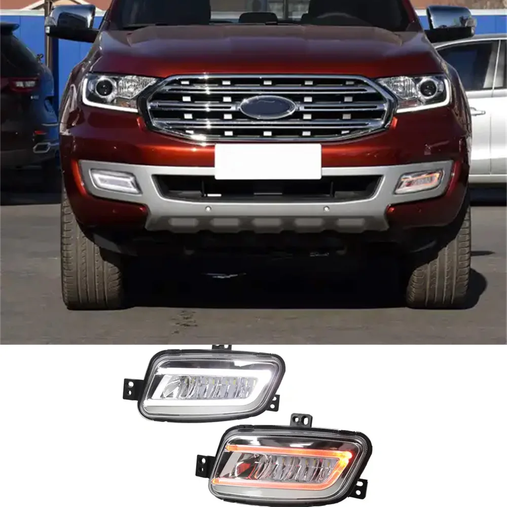 Auto Accessories Front Fog Lamp Led Drl For Ford Everest Endeavour 2016 2017 2018 2019 Daytime Running Light Daylight