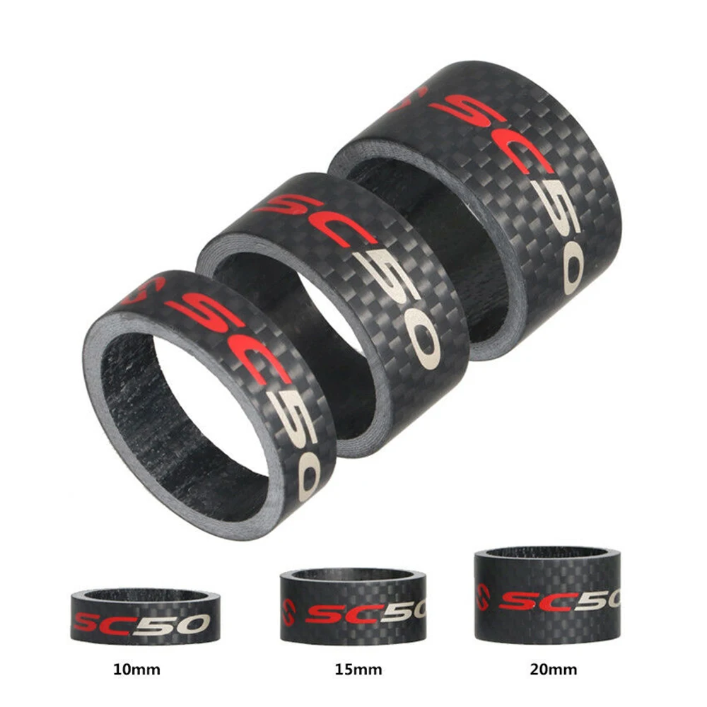 3pcs set SC50 Handle Bar Carbon Fiber Bicycle Headset 28.6mm Spacer Spacing Pad Bike Accessories Washer